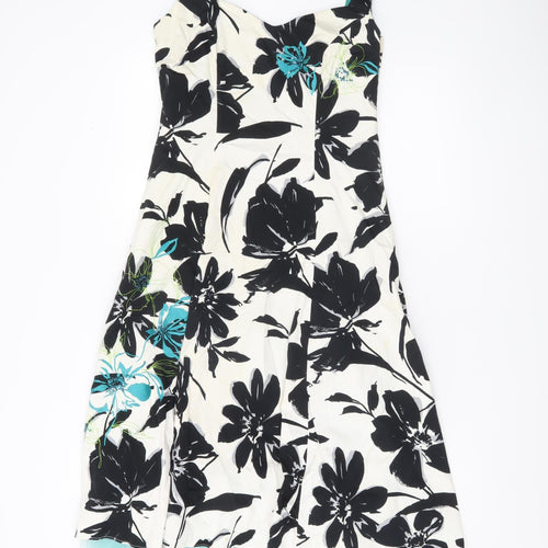 Début Women’s Black White Floral Fit & Flare Dress Size 10