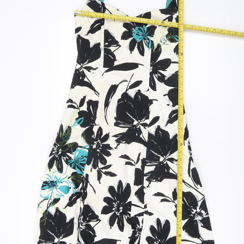 Début Women’s Black White Floral Fit & Flare Dress Size 10