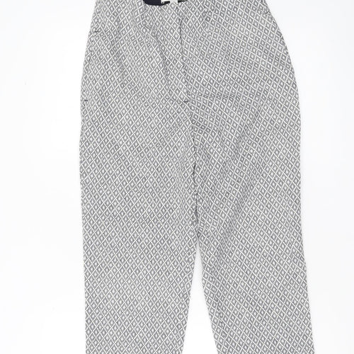Marks and Spencer Womens Multicoloured Geometric Slim Chino Trousers Size 8