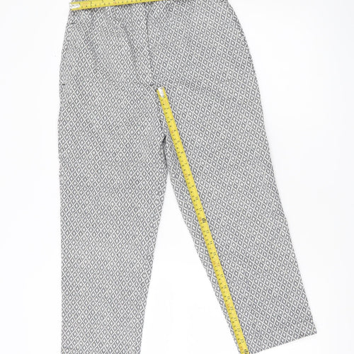 Marks and Spencer Womens Multicoloured Geometric Slim Chino Trousers Size 8