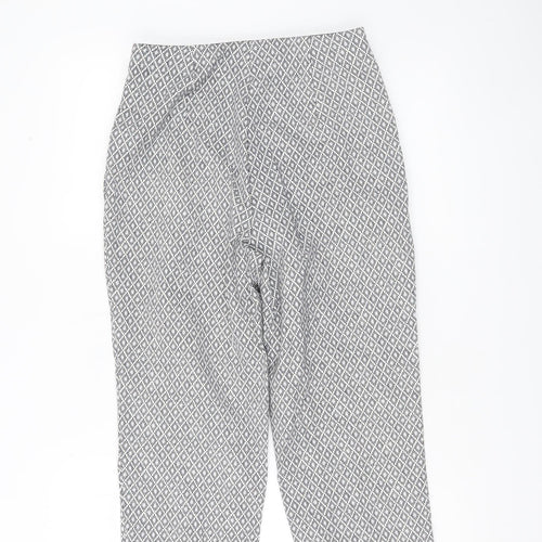 Marks and Spencer Womens Multicoloured Geometric Slim Chino Trousers Size 8