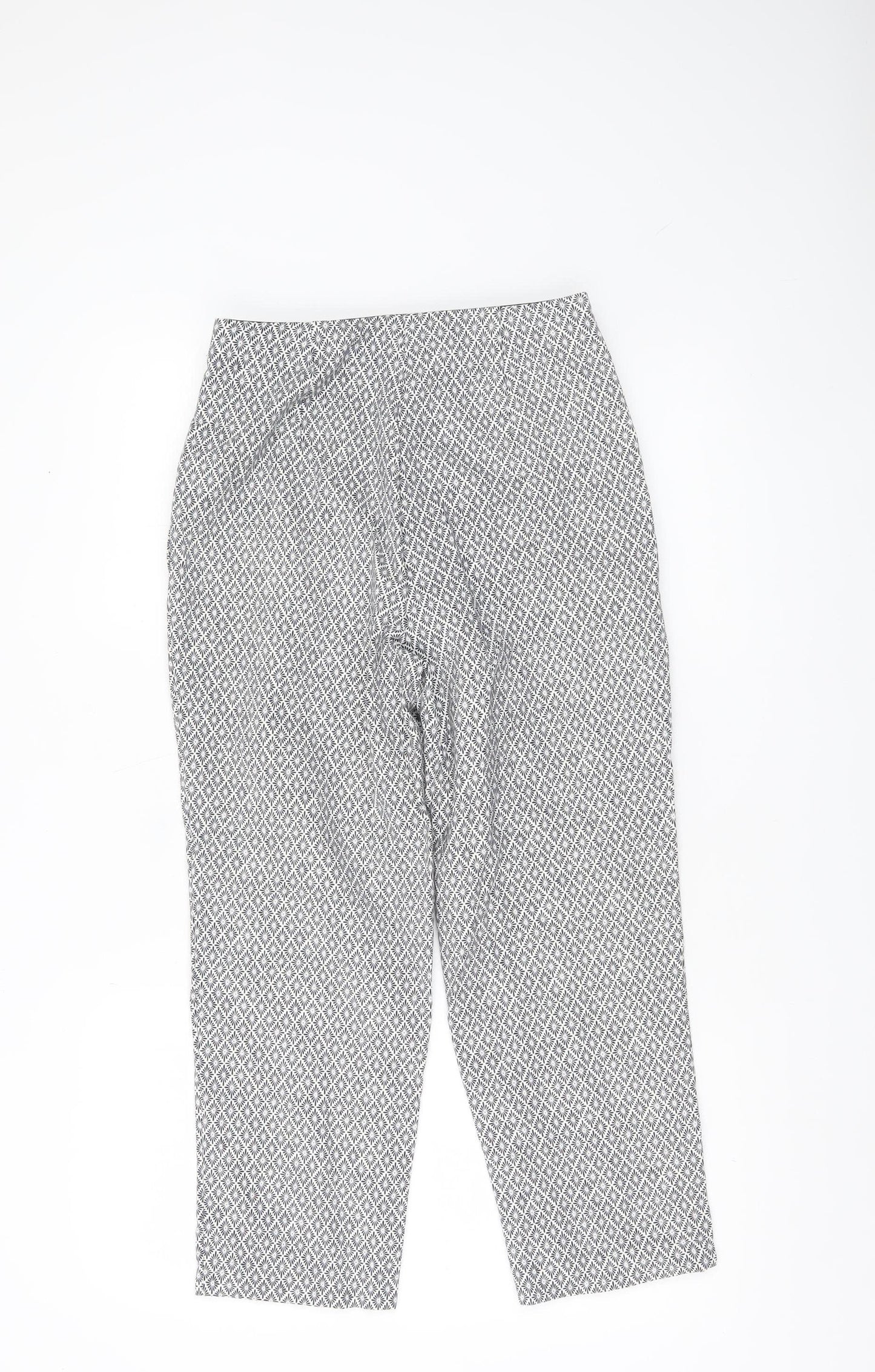 Marks and Spencer Womens Multicoloured Geometric Slim Chino Trousers Size 8