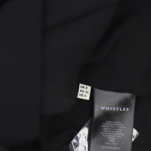Whistles Women Black Velvet Shift Dress Size 8 Cold Shoulder