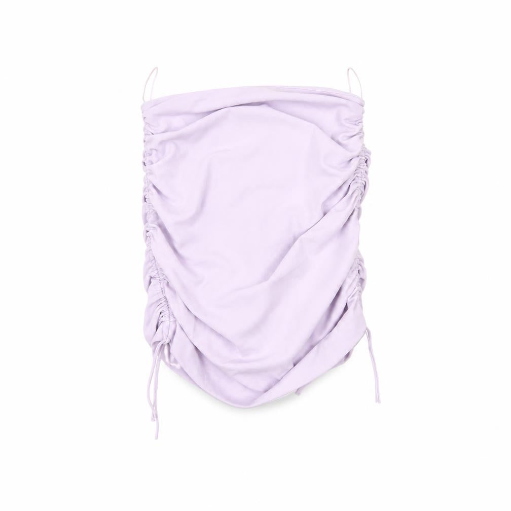 Front view of Zara Women Purple Strapless Camisole Tank Top, size S, Polyester
