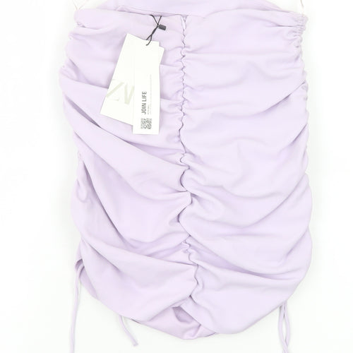 Zara Women Purple Strapless Camisole Tank Top Size S Polyester