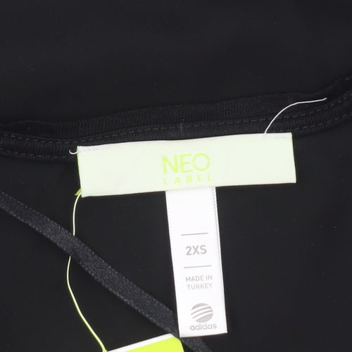 Adidas Womens Black 2XS Sleeveless Tank Top Lightweight Viscose