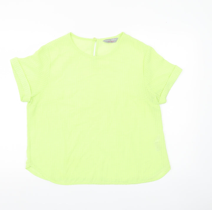 Dorothy Perkins Womens Yellow Size 16 Short Sleeve Summer Top