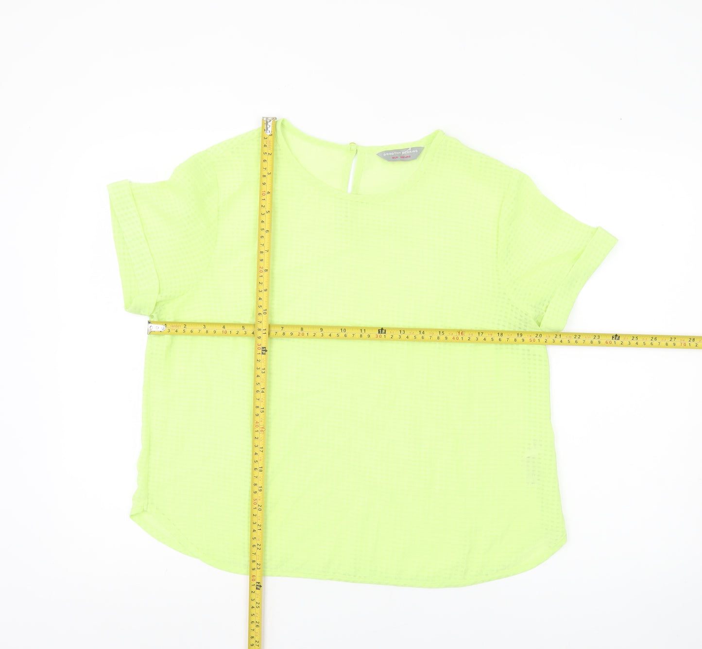 Dorothy Perkins Womens Yellow Size 16 Short Sleeve Summer Top