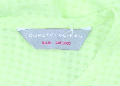 Dorothy Perkins Womens Yellow Size 16 Short Sleeve Summer Top