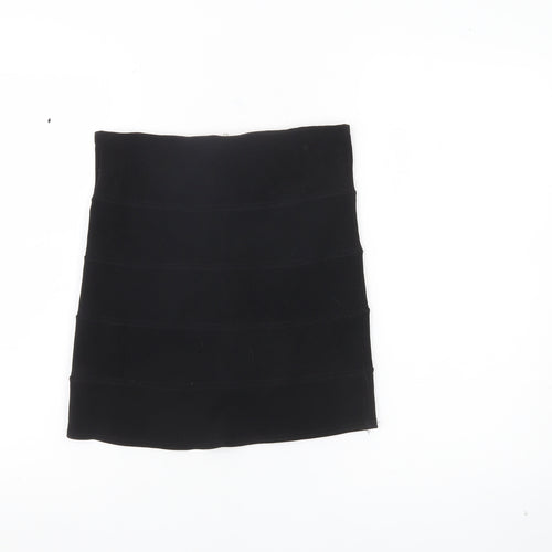 Karlo Ruicci Womens Black Size 8 Bandage Short Skirt