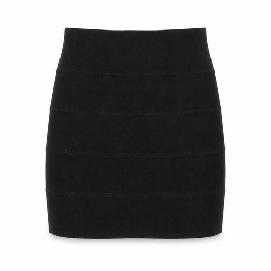 Front view of Karlo Ruicci women’s black, size UK 8, bandage short skirt