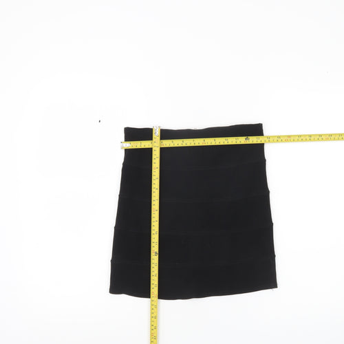Karlo Ruicci Womens Black Size 8 Bandage Short Skirt