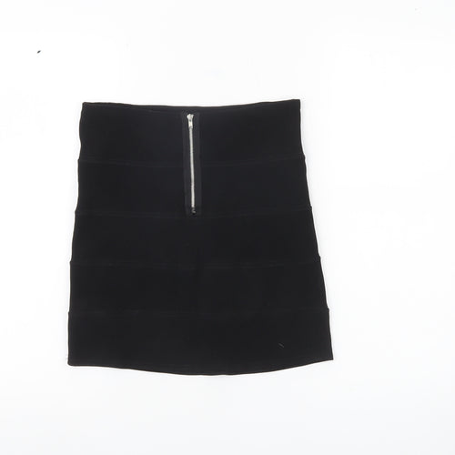 Karlo Ruicci Womens Black Size 8 Bandage Short Skirt
