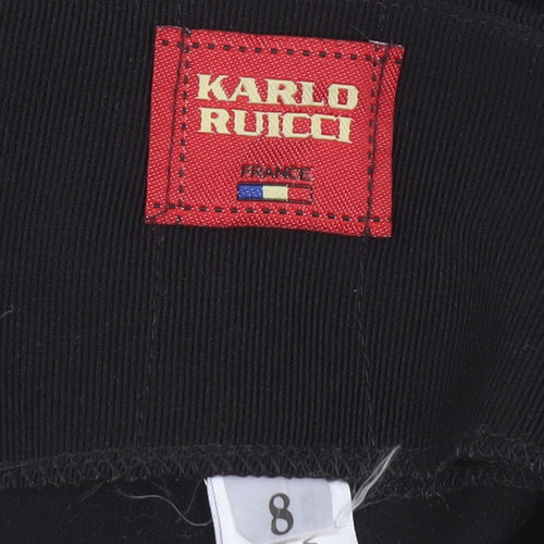 Karlo Ruicci Womens Black Size 8 Bandage Short Skirt