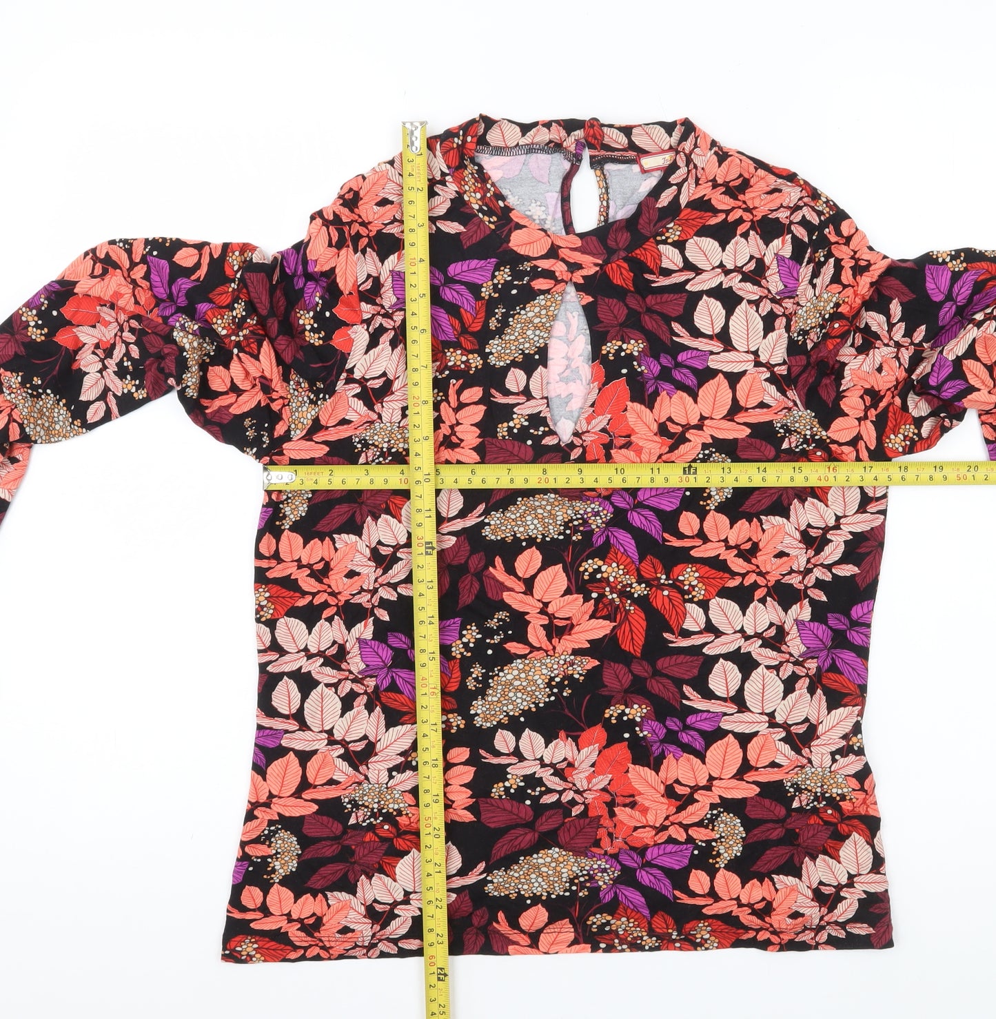 Joe Browns Womens Multicoloured Floral Tunic Blouse UK 12 Long Sleeve
