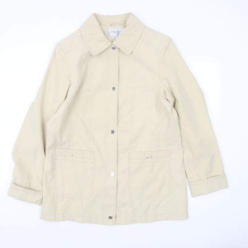 EWM Women’s Beige Mid-Length Basic Jacket Size 12 Polyester
