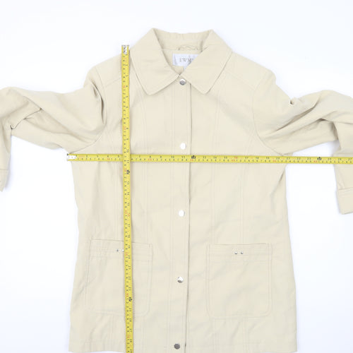 EWM Women’s Beige Mid-Length Basic Jacket Size 12 Polyester