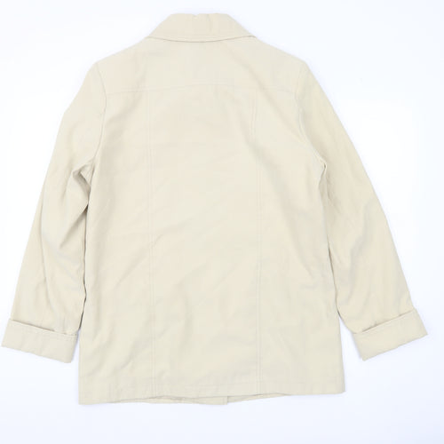 EWM Women’s Beige Mid-Length Basic Jacket Size 12 Polyester