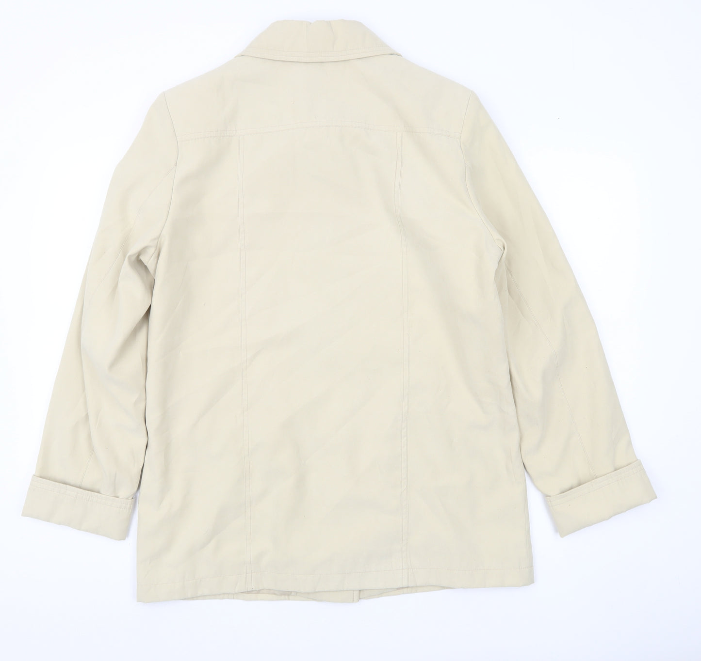 EWM Women’s Beige Mid-Length Basic Jacket Size 12 Polyester