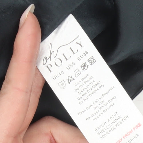 Oh Polly Womens Black Size 10 Strapless Cropped Satin Top Partywear
