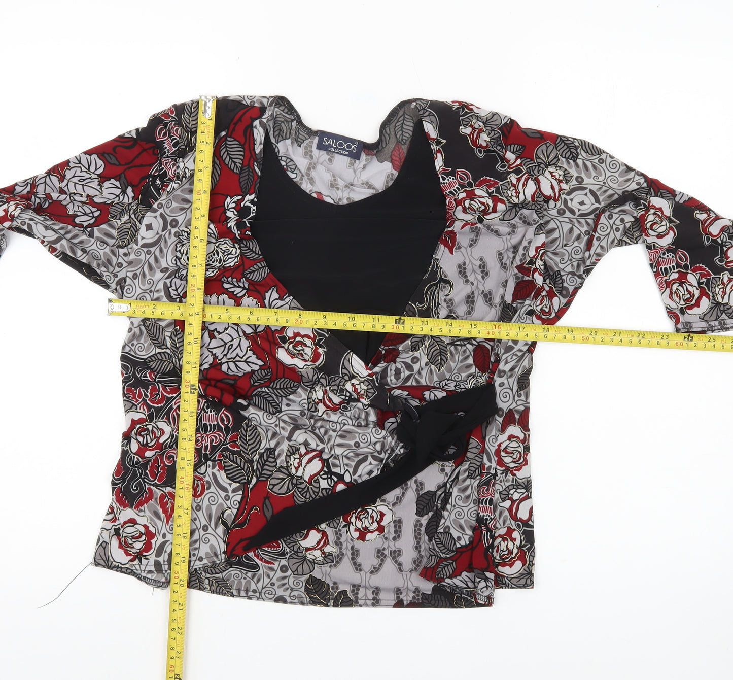 Saloos Women’s Multicoloured Floral Wrap Blouse Size L