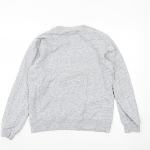Chocolate Women’s Grey Cotton Sweatshirt Navy Logo Size XS