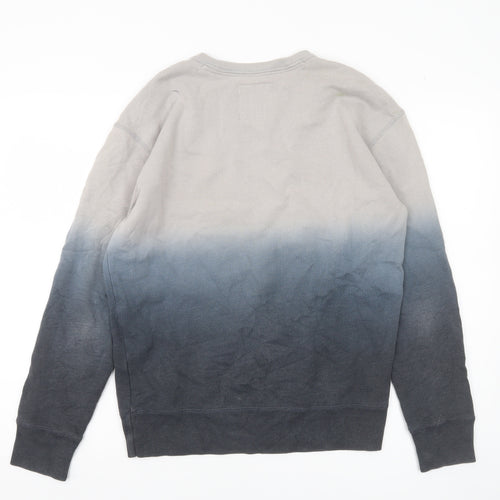 Hollister Mens Grey Black Ombre Sweatshirt S Pullover Crew Neck
