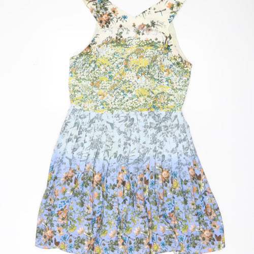 Oasis Women’s Multicoloured Floral Fit & Flare Dress Size 12