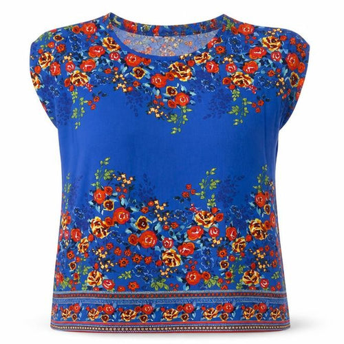 Papaya Women’s Blue Floral Sleeveless Blouse Size 16
