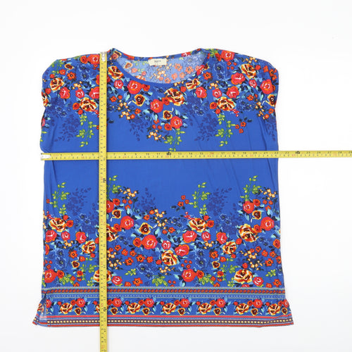 Papaya Women’s Blue Floral Sleeveless Blouse Size 16
