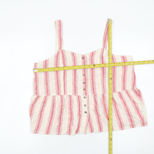 Next Women’s Striped Camisole Blouse Size 16 Cotton Summer Top