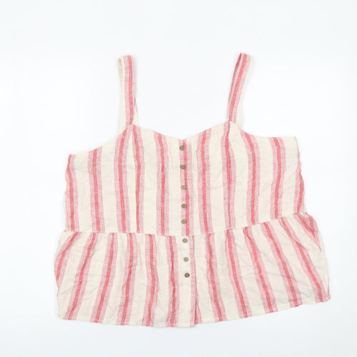 Next Women’s Striped Camisole Blouse Size 16 Cotton Summer Top