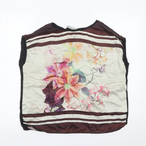 Wallis Womens Multicoloured Floral Tunic Blouse Size M Sleeveless Top