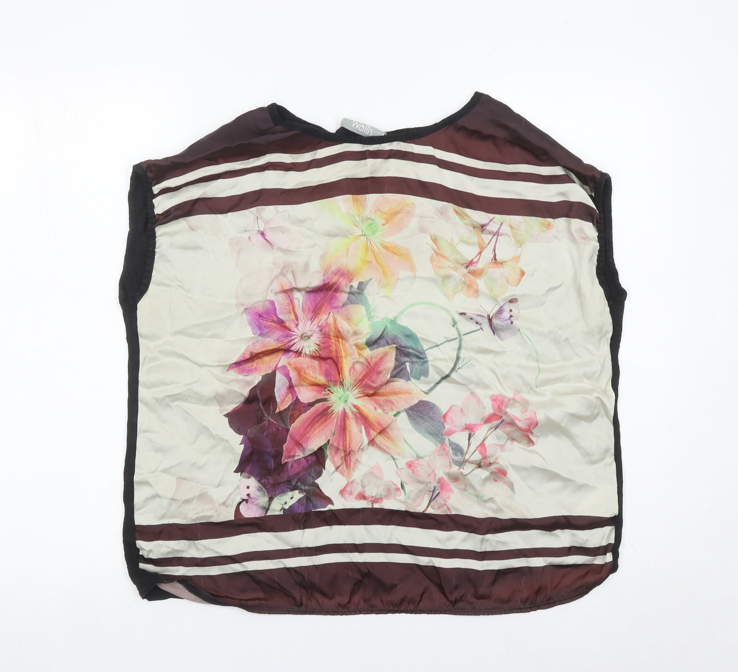 Wallis Womens Multicoloured Floral Tunic Blouse Size M Sleeveless Top
