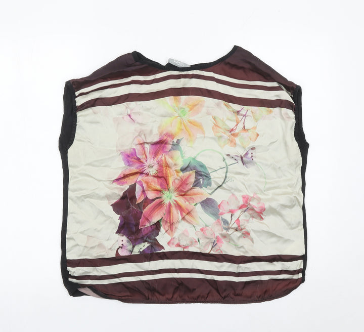 Wallis Womens Multicoloured Floral Tunic Blouse Size M Sleeveless Top