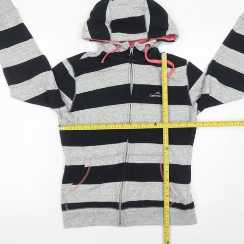 Kathmandu Womens Grey Black Striped Full Zip Hoodie Size 10