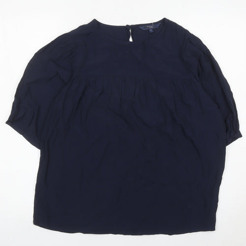 Next Women’s Navy Blue Blouse Size 12 Tunic Style 3/4 Sleeve