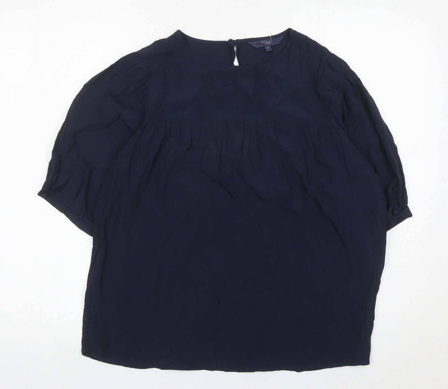 Next Women’s Navy Blue Blouse Size 12 Tunic Style 3/4 Sleeve