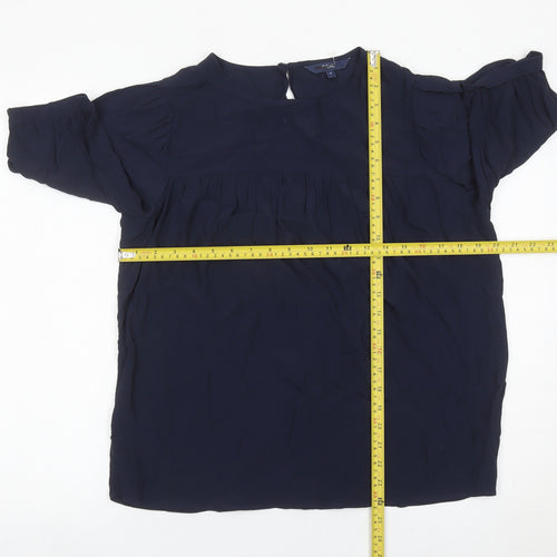 Next Women’s Navy Blue Blouse Size 12 Tunic Style 3/4 Sleeve