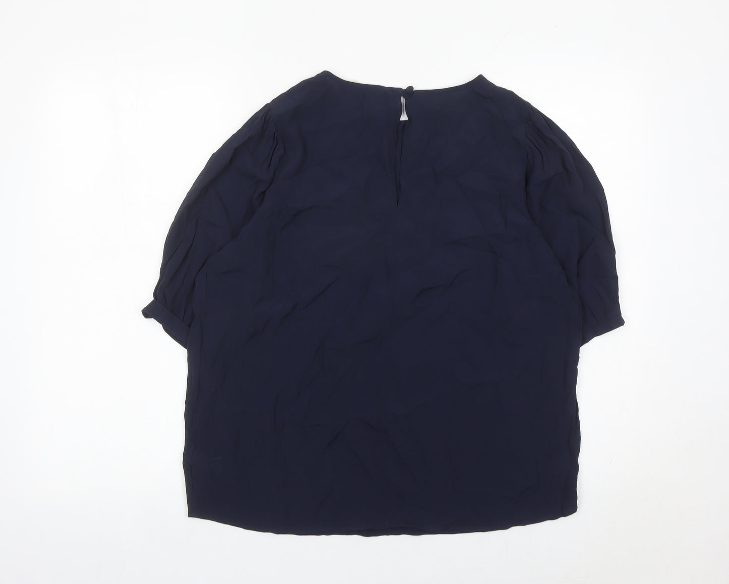 Next Women’s Navy Blue Blouse Size 12 Tunic Style 3/4 Sleeve