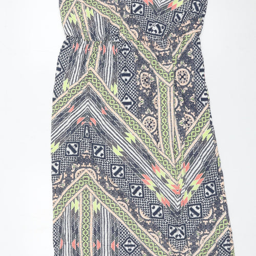 Warehouse Women’s Multicoloured Geometric Midi Maxi Dress Size 18