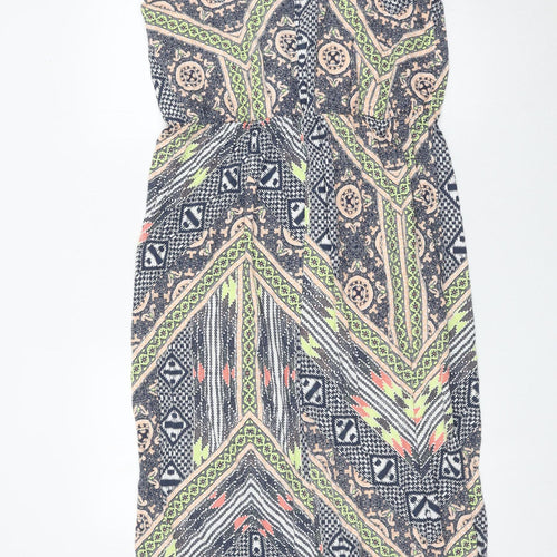 Warehouse Women’s Multicoloured Geometric Midi Maxi Dress Size 18
