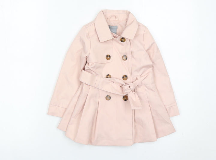 Tahari Girls Pink Trench Coat 2 Years Double Breasted Belted