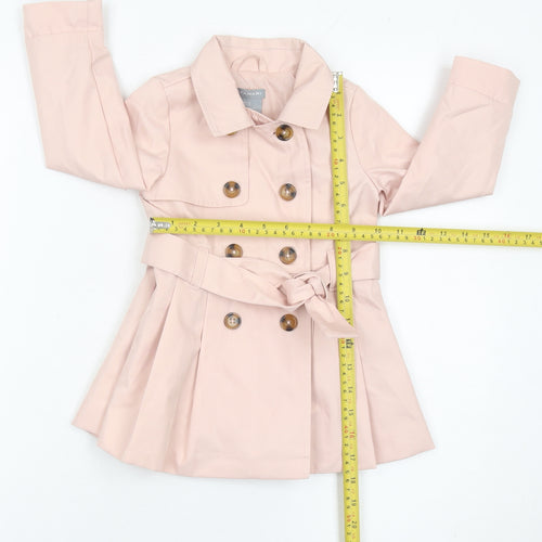 Tahari Girls Pink Trench Coat 2 Years Double Breasted Belted