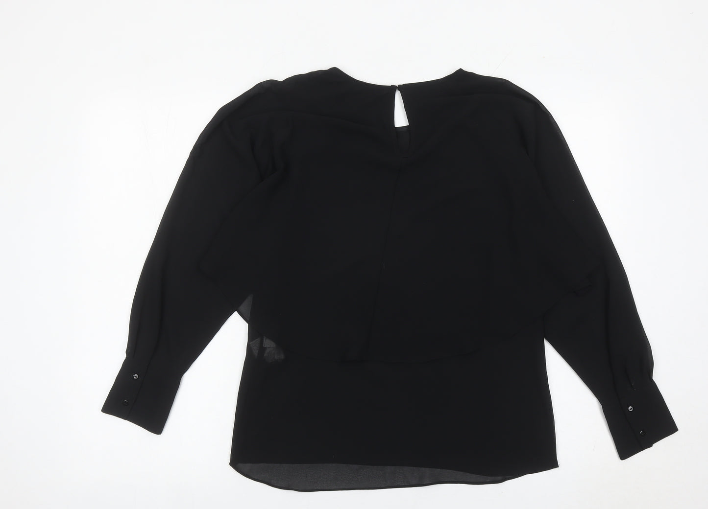 Zara Women Black Blouse Size S Long Sleeve Tunic Style