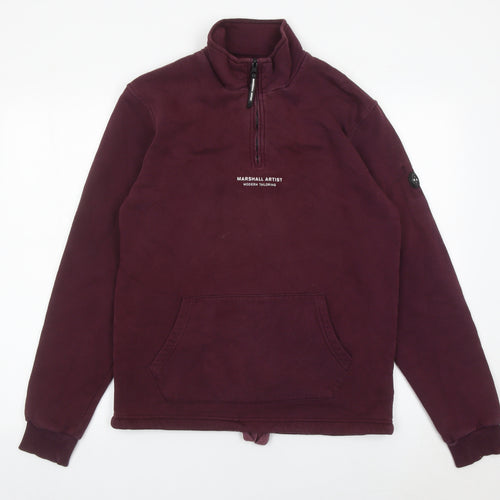Marshall Artist Men’s Purple 1/4 Zip Sweatshirt Small Regular Fit