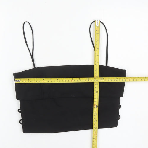 Zara Women Black Size 12 Camisole Spaghetti Strap Crop Top