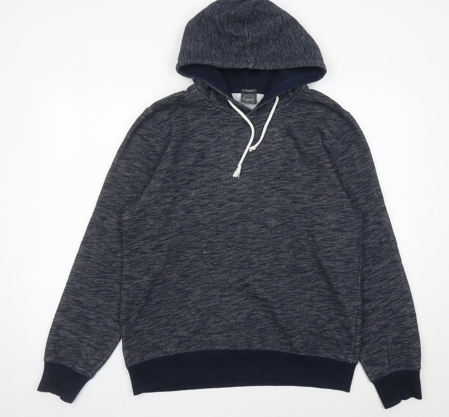 Jack & Jones Mens Blue Pullover Hoodie Size L Regular Fit