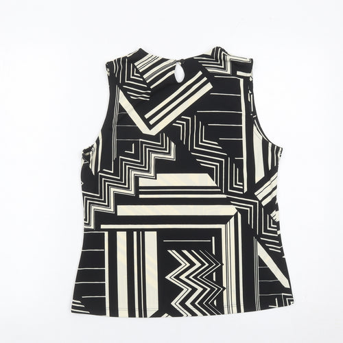 Marks and Spencer Women’s Black Geometric Sleeveless Blouse UK 12