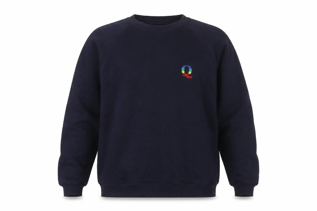 Front view of Sygnature Men’s Blue Pullover Sweatshirt M Embroidered Logo